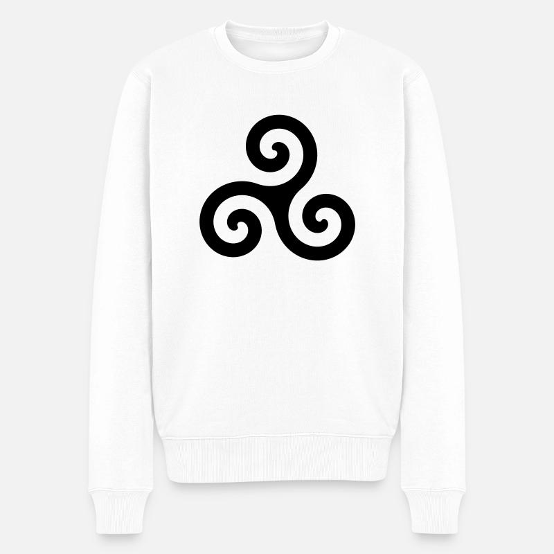triskèle symbole spirale - Pull Premium bio Homme - blanc