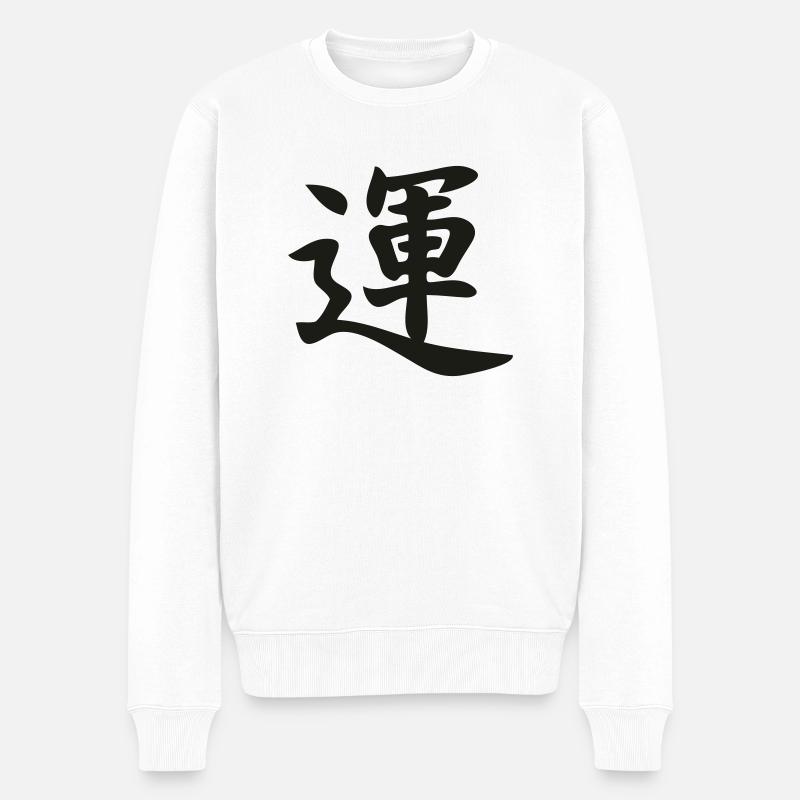 japan_glueck - Männer Premium Bio Pullover - Weiß