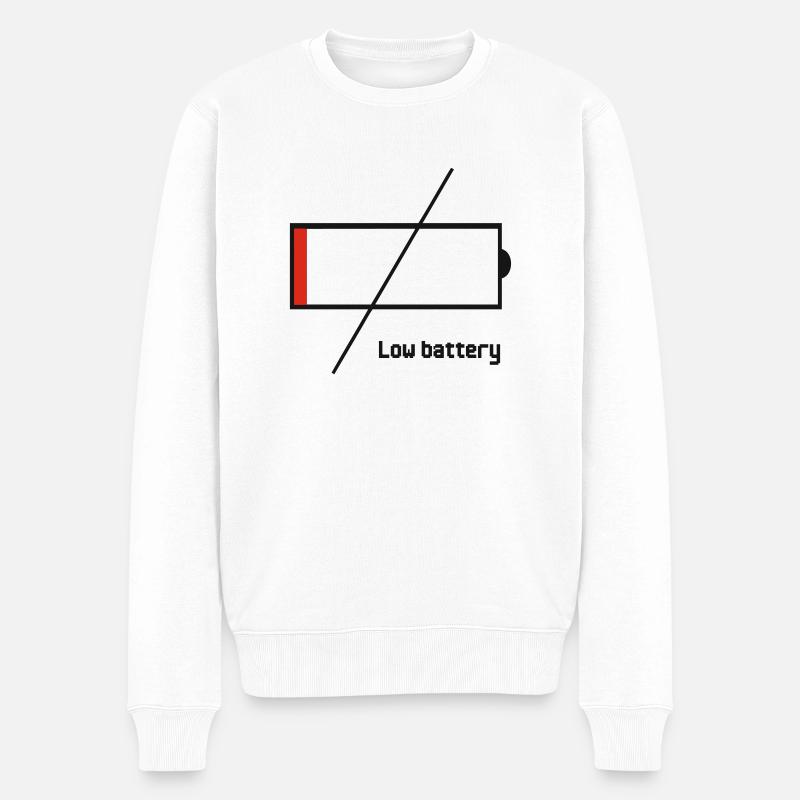 low_battery - Pull Premium bio Homme - blanc