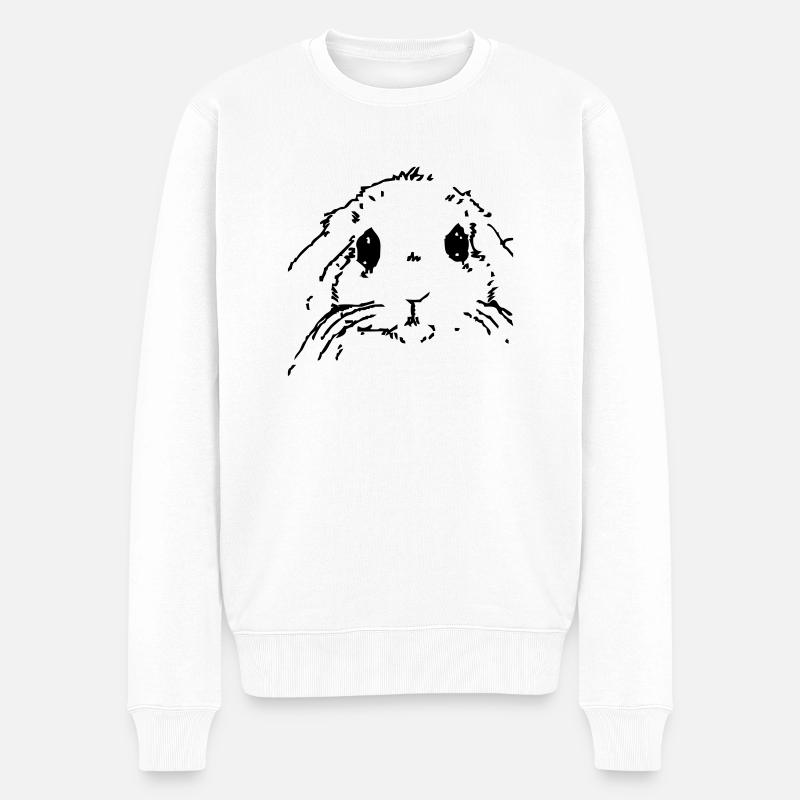 Hase - Männer Premium Bio Pullover - Weiß