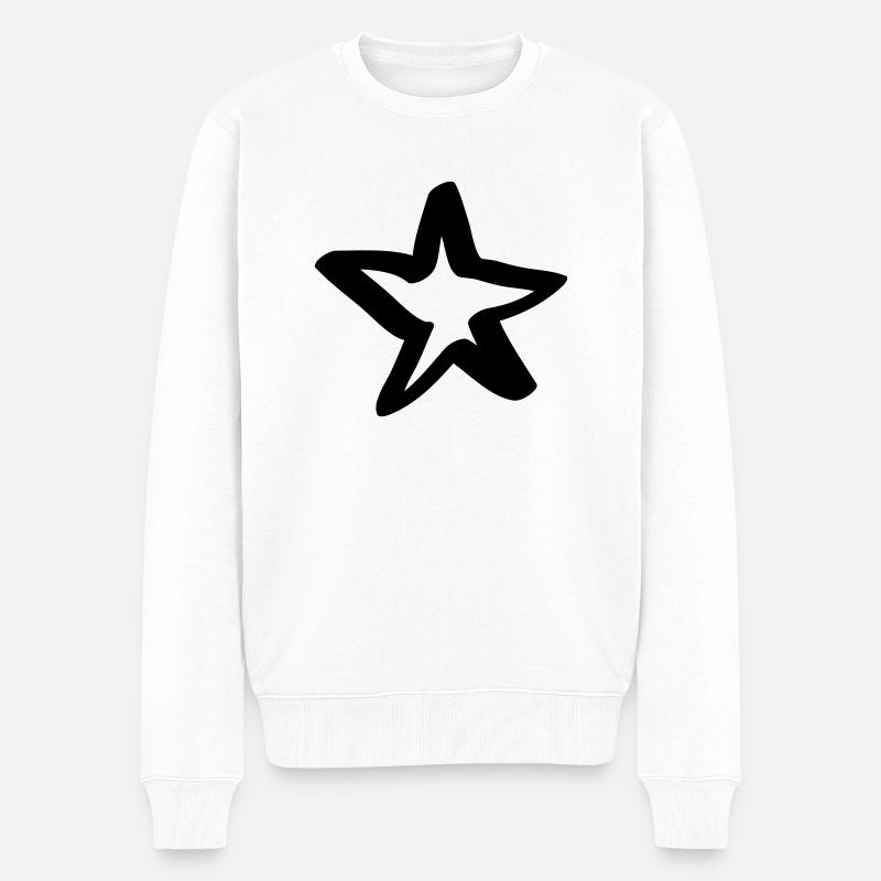 stern - Männer Premium Bio Pullover - Weiß