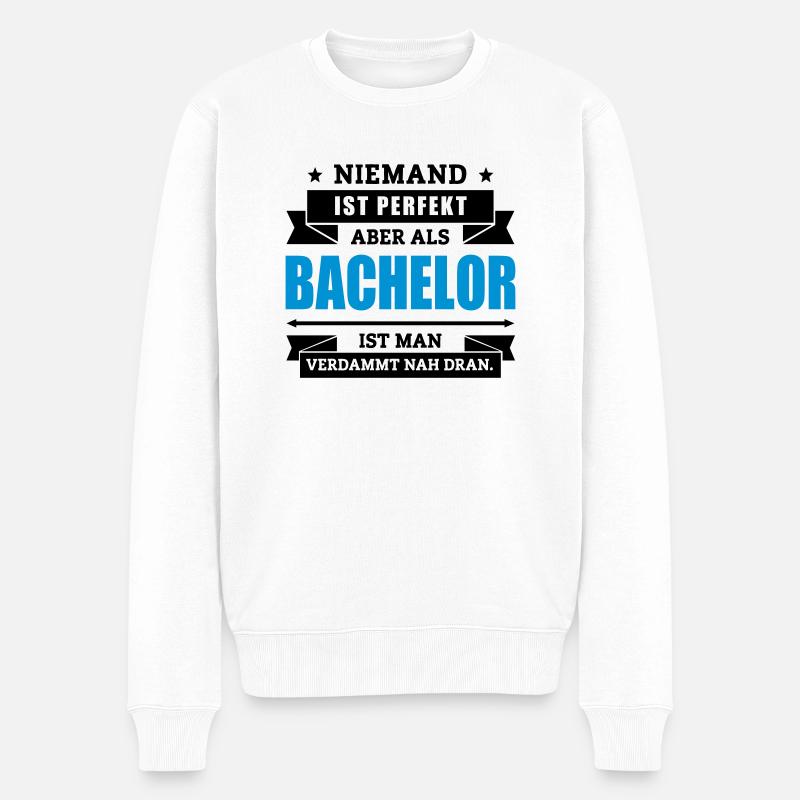 Funshirt Bachelor - Männer Premium Bio Pullover - Weiß