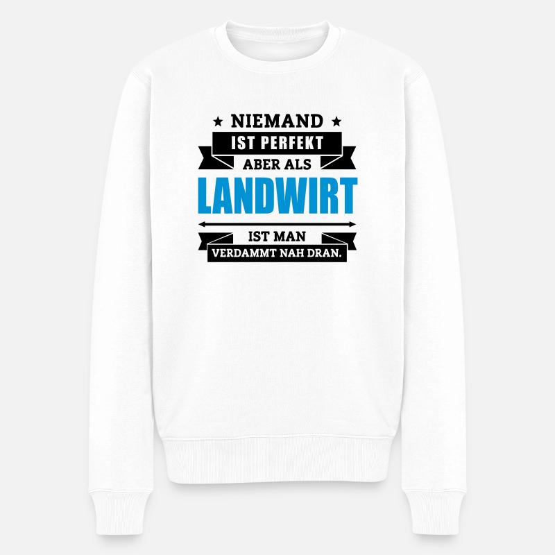Funshirt Landwirt - Männer Premium Bio Pullover - Weiß