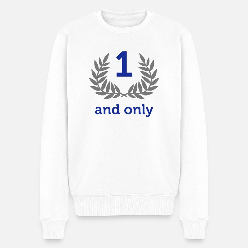 1 and only - Männer Premium Bio Pullover - Weiß