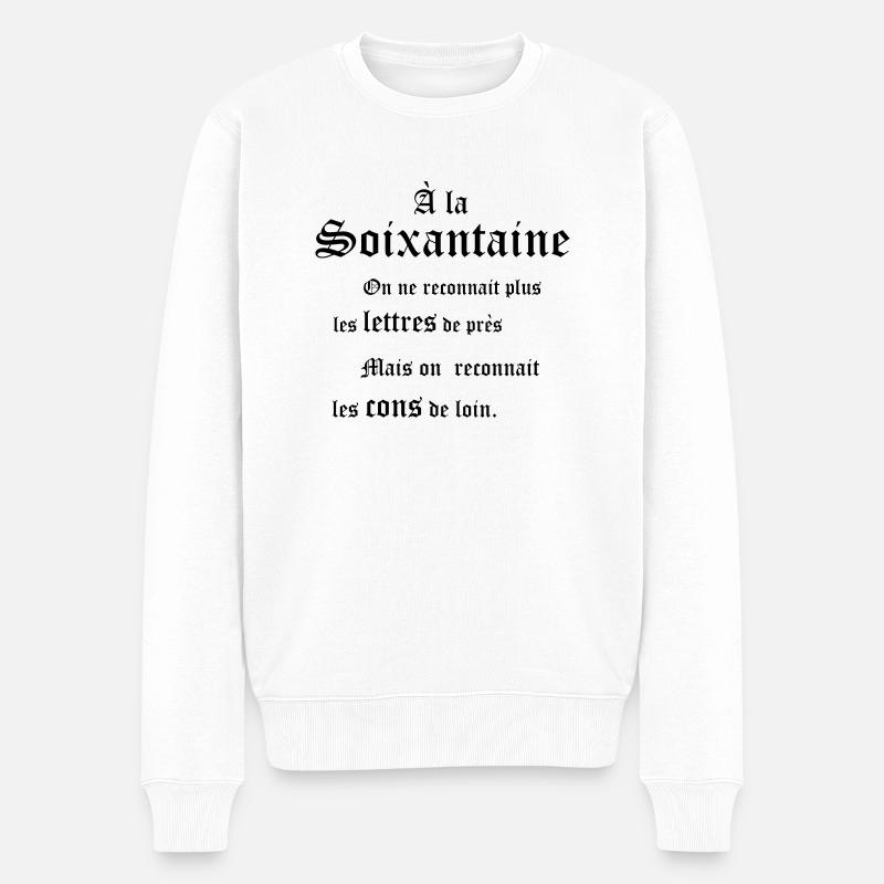 soixantaine 60 ans - Pull Premium bio Homme - blanc