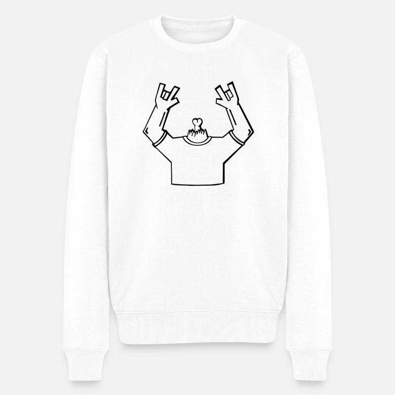 Headless Geschenk Geschenkidee - Männer Premium Bio Pullover - Weiß