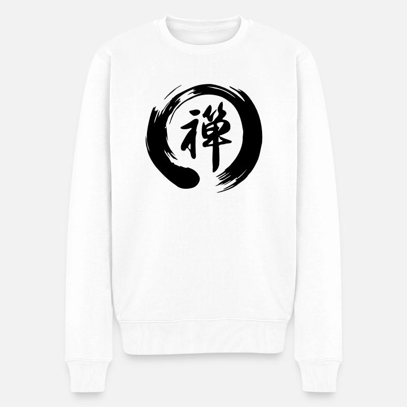 Zen Symbole d'Enso - Pull Premium bio Homme - blanc