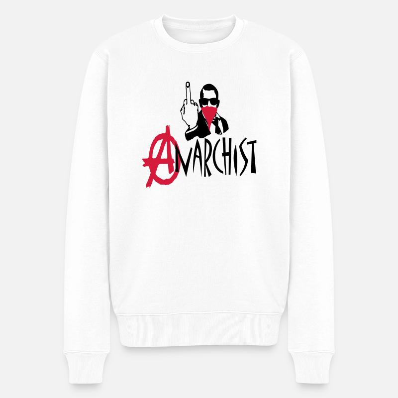 anarchist - Männer Premium Bio Pullover - Weiß