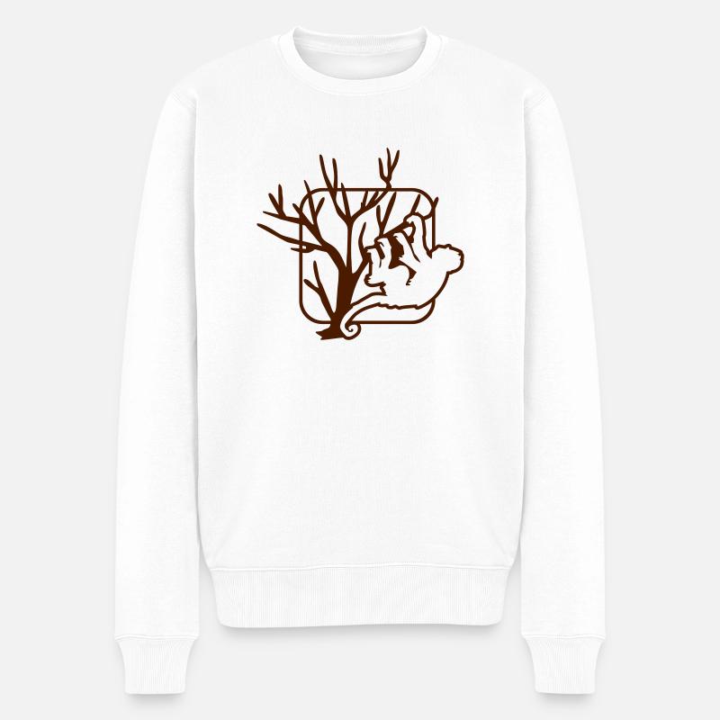 affe - Männer Premium Bio Pullover - Weiß