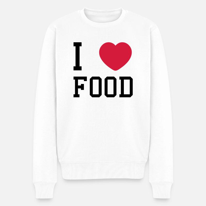 i heart food - Männer Premium Bio Pullover - Weiß