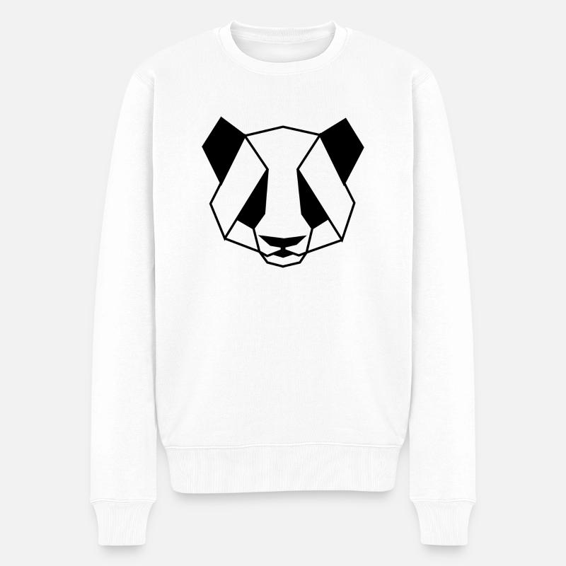 panda - Männer Premium Bio Pullover - Weiß
