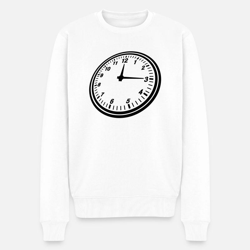 clock_design_yu1 - Pull Premium bio Homme - blanc