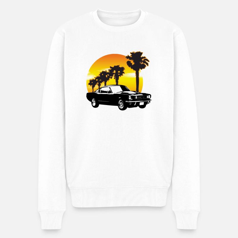 1965 Fastback _sunset - Männer Premium Bio Pullover - Weiß