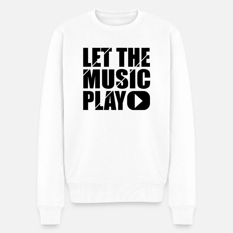 let the music play - Männer Premium Bio Pullover - Weiß