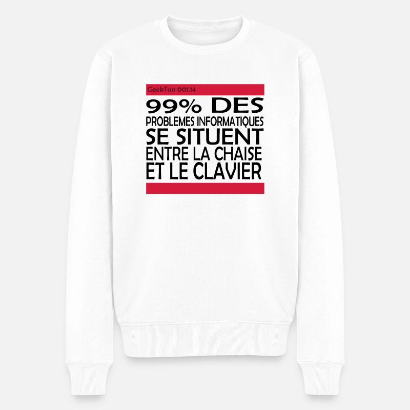 (14_99pourcent) - Pull Premium bio Homme - blanc
