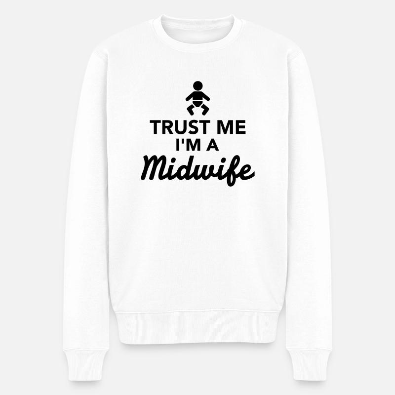 Hebamme - Männer Premium Bio Pullover - Weiß