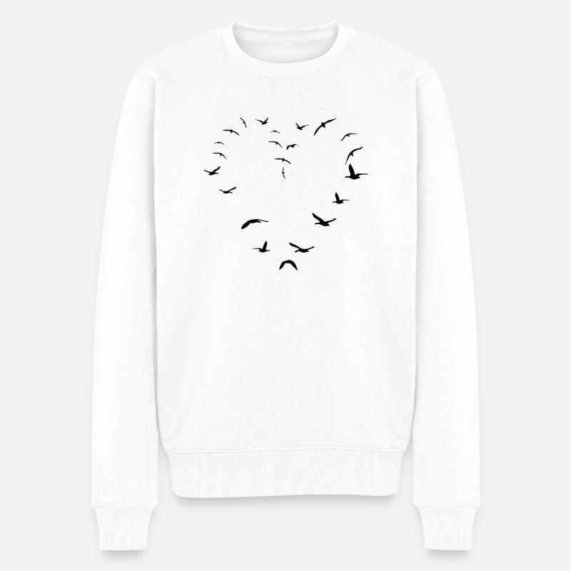 birdheart - Männer Premium Bio Pullover - Weiß