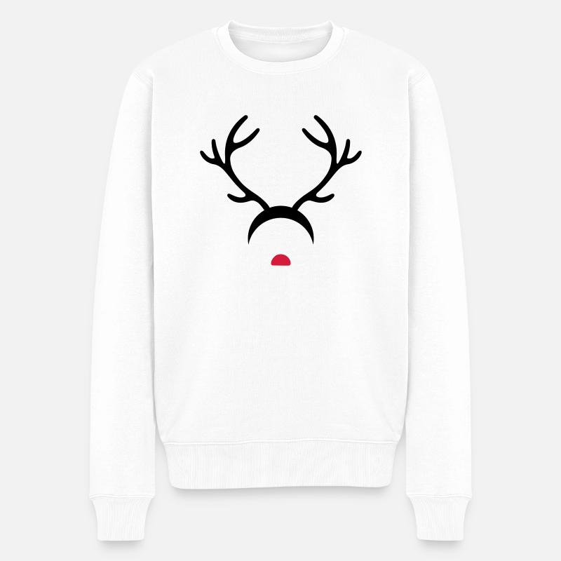 Rudolph - Männer Premium Bio Pullover - Weiß