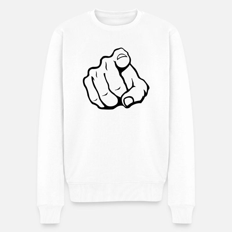 hand_you_1 - Pull Premium bio Homme - blanc