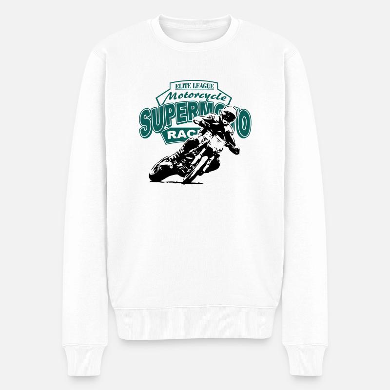 Supermoto Racing - Männer Premium Bio Pullover - Weiß