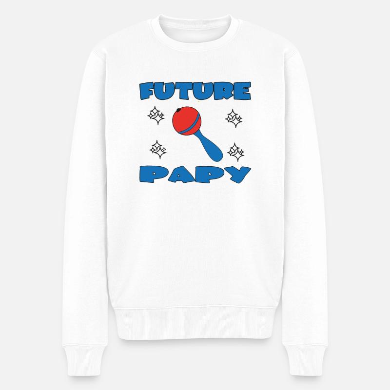 Future papy - Männer Premium Bio Pullover - Weiß