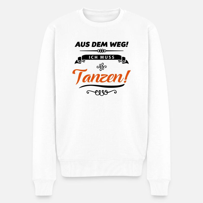 ich muss tanzen design - Männer Premium Bio Pullover - Weiß
