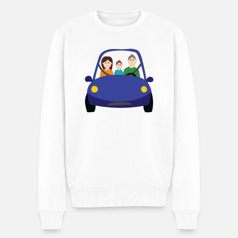 Gemeinsam im Auto - Männer Premium Bio Pullover - Weiß
