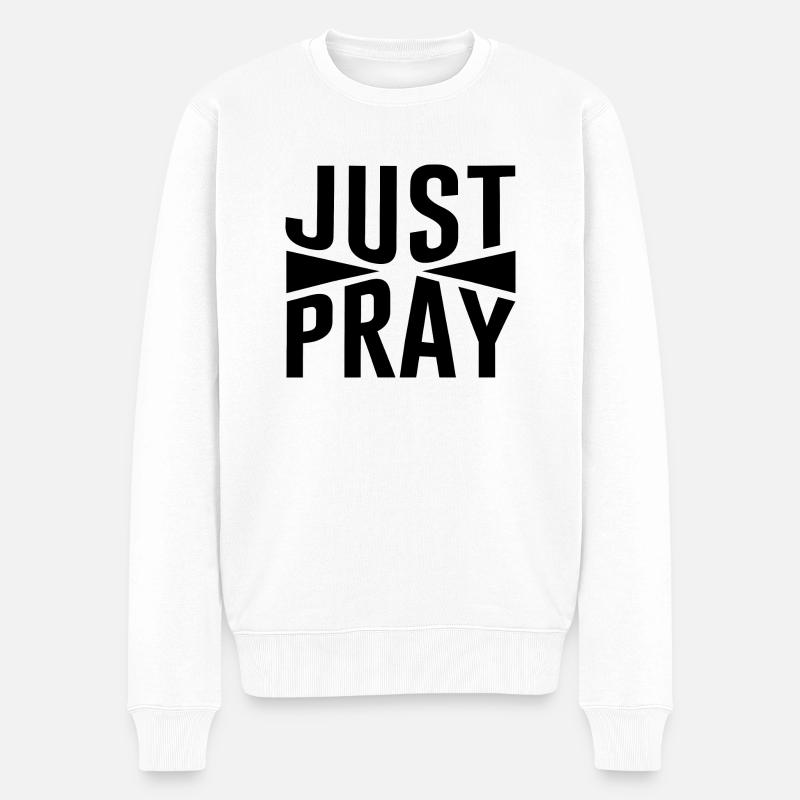 Christliche Sprüche - Männer Premium Bio Pullover - Weiß