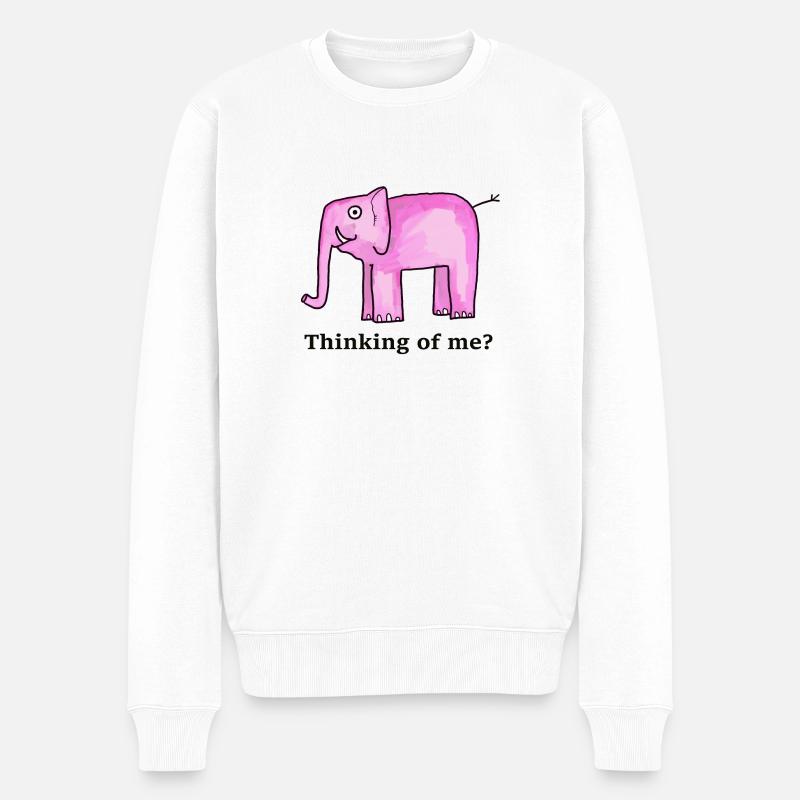 Thinking of me? - Männer Premium Bio Pullover - Weiß