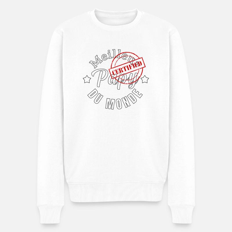 Certifié meilleur papy du monde - Pull Premium bio Homme - blanc