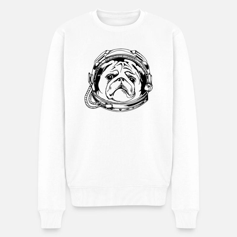 Dog Hund - Männer Premium Bio Pullover - Weiß