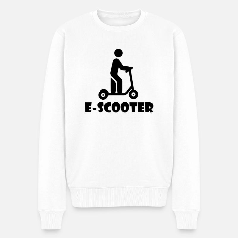 Roller Scooter E-Scooter - Männer Premium Bio Pullover - Weiß