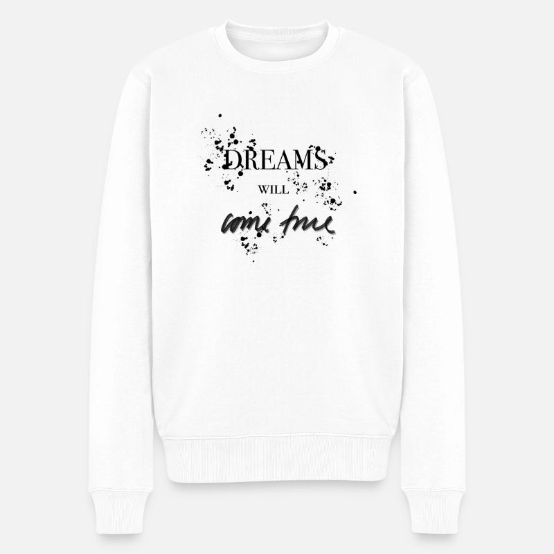 Dreams Will Come True - Männer Premium Bio Pullover - Weiß