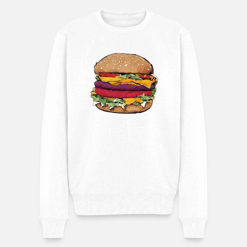Burger - Männer Premium Bio Pullover - Weiß