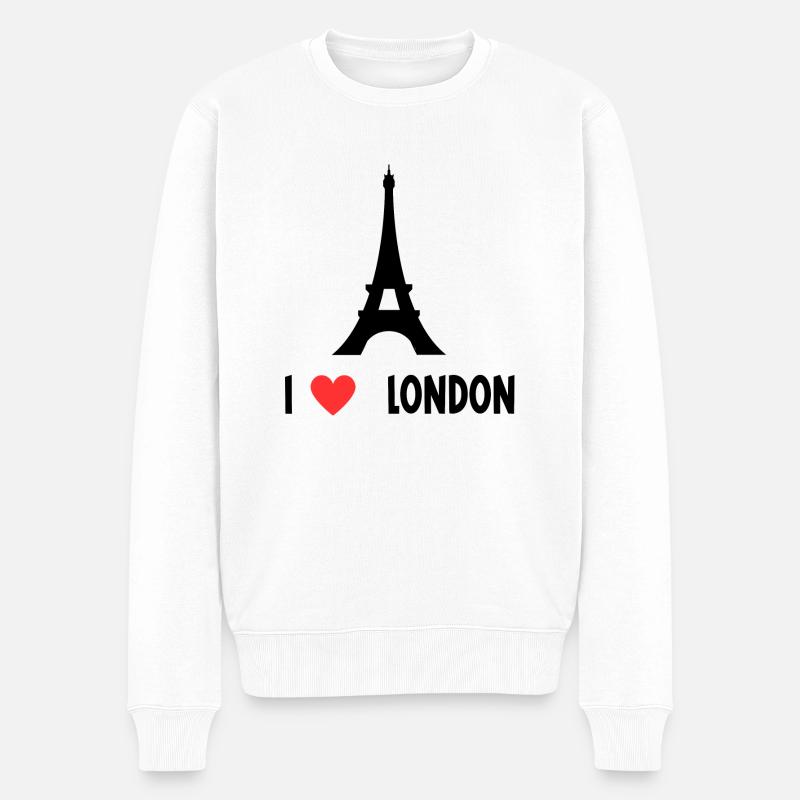 Ich liebe London - Männer Premium Bio Pullover - Weiß