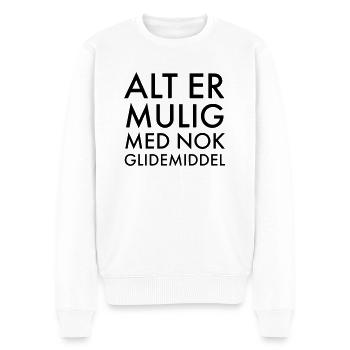 Tout est possible avec suffisamment de lubrifiant - Pull Premium bio Homme - blanc - Devant - Thijin (182cm)