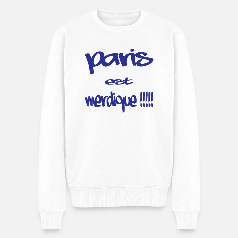 Paris est merdique - Pull Premium bio Homme - blanc