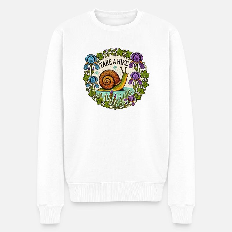 Machen Sie eine Wanderung - Männer Premium Bio Pullover - Weiß