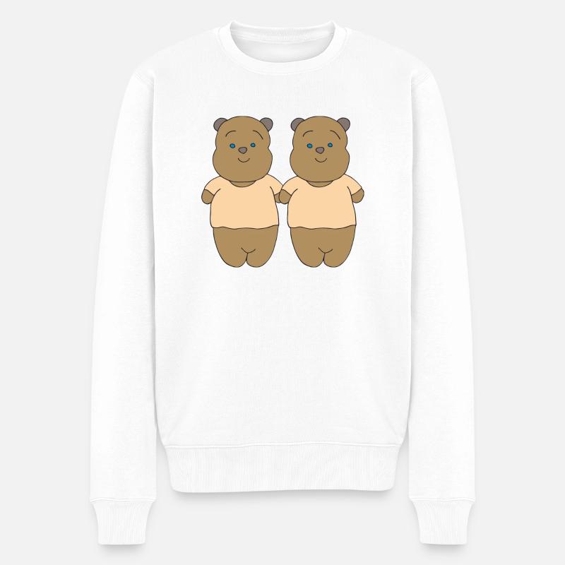 Ours en pack de deux - Pull Premium bio Homme - blanc