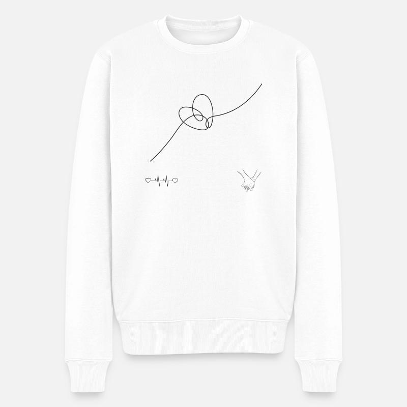 Liebe - Männer Premium Bio Pullover - Weiß