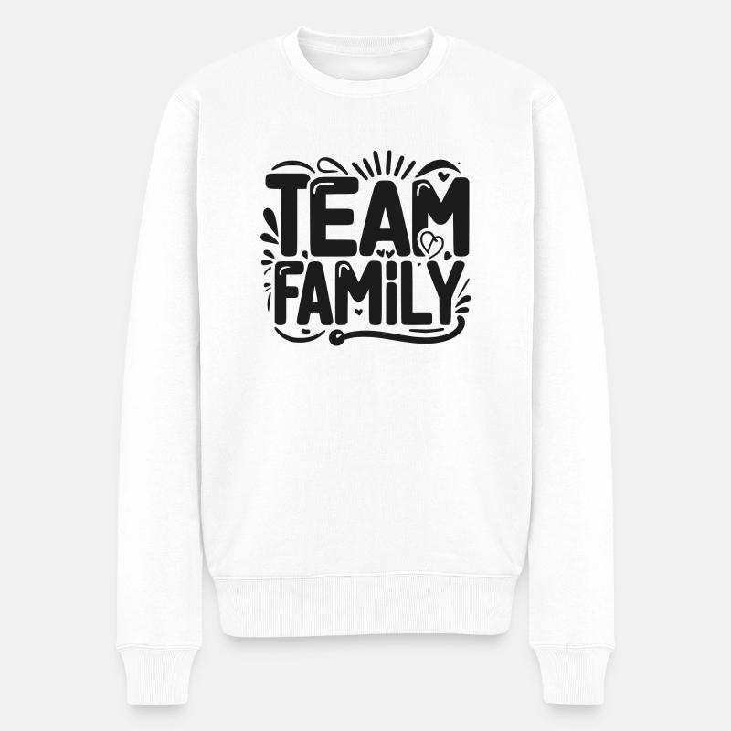 Team-Familie - Männer Premium Bio Pullover - Weiß