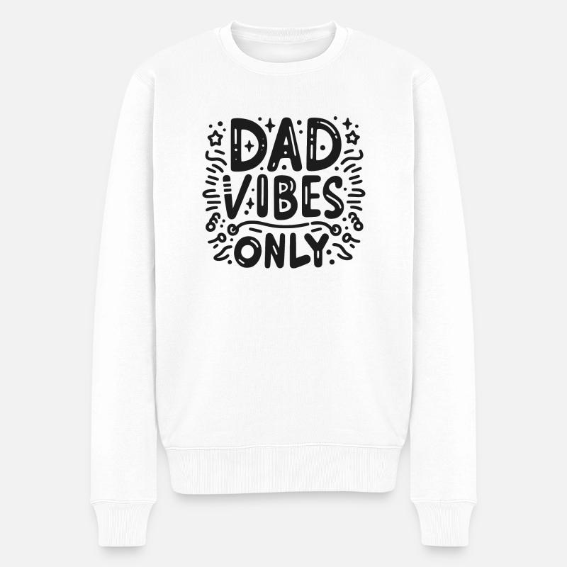 Nur Dad-Vibes - Männer Premium Bio Pullover - Weiß