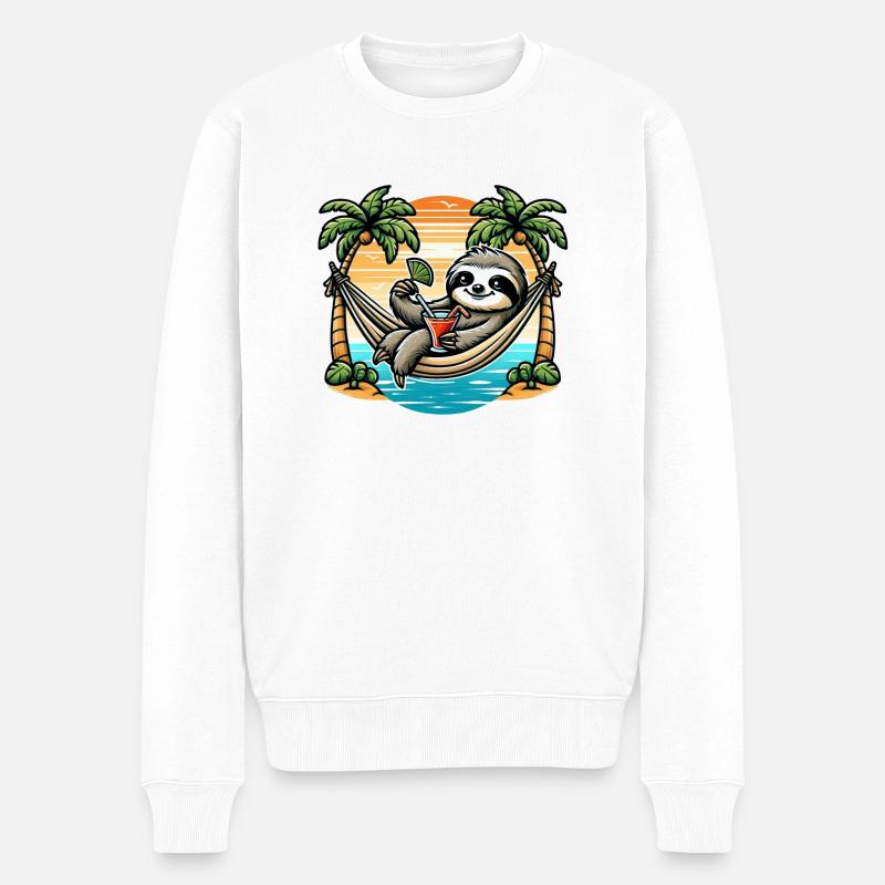 Paresseux dans un hamac - Pull Premium bio Homme - blanc