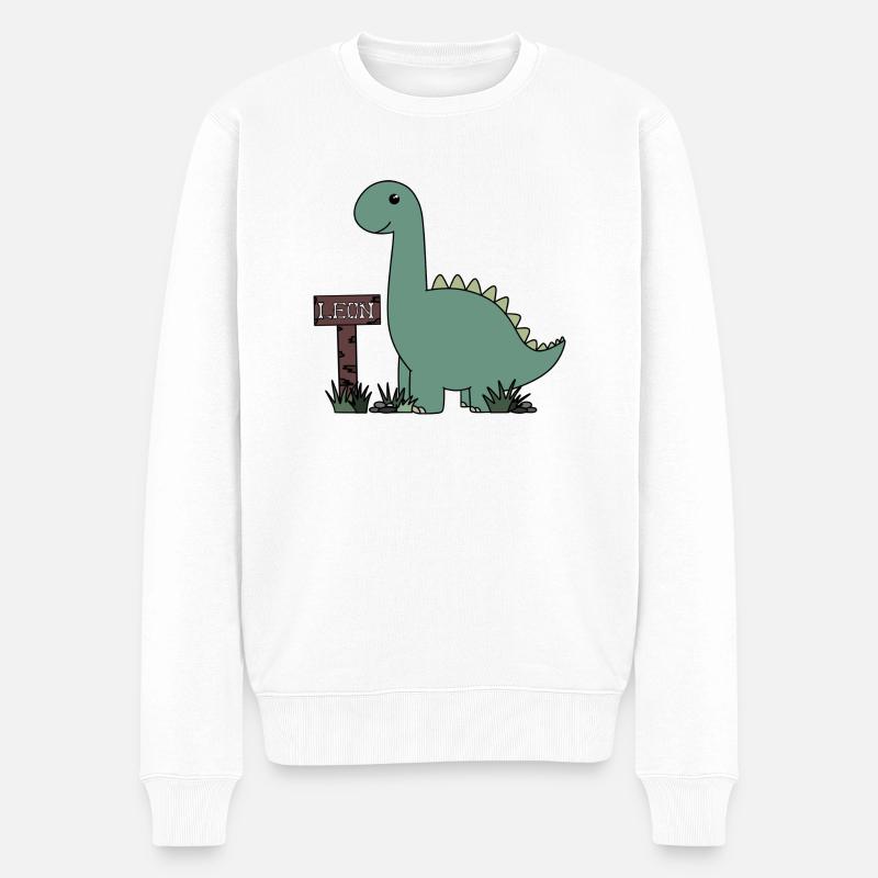 Dino Leon - Männer Premium Bio Pullover - Weiß