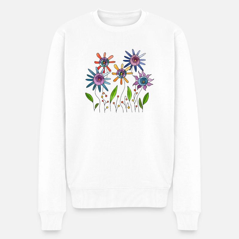 Fleur - Pull Premium bio Homme - blanc