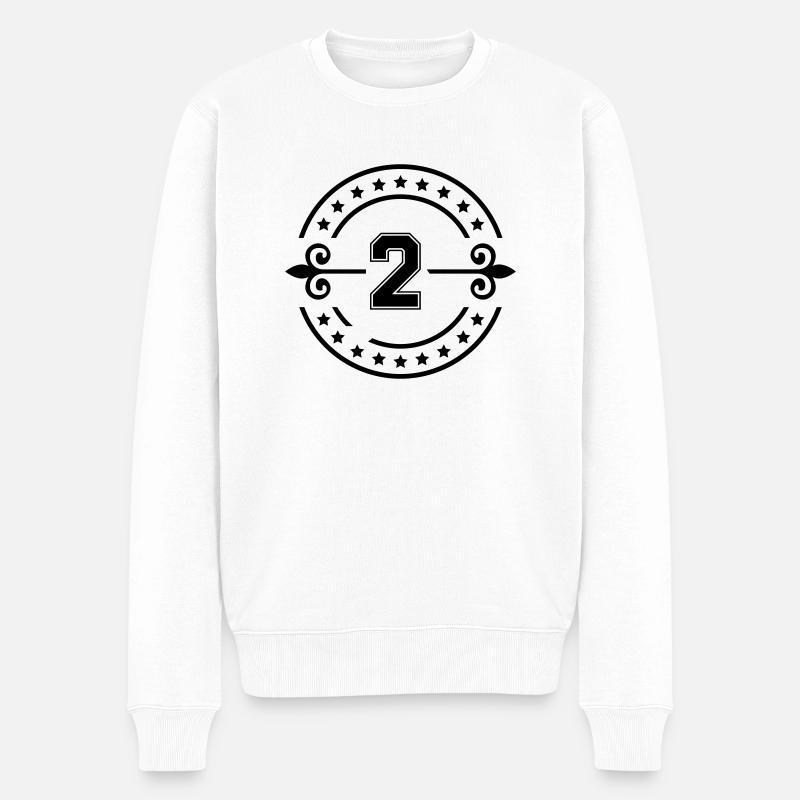 2 - Männer Premium Bio Pullover - Weiß