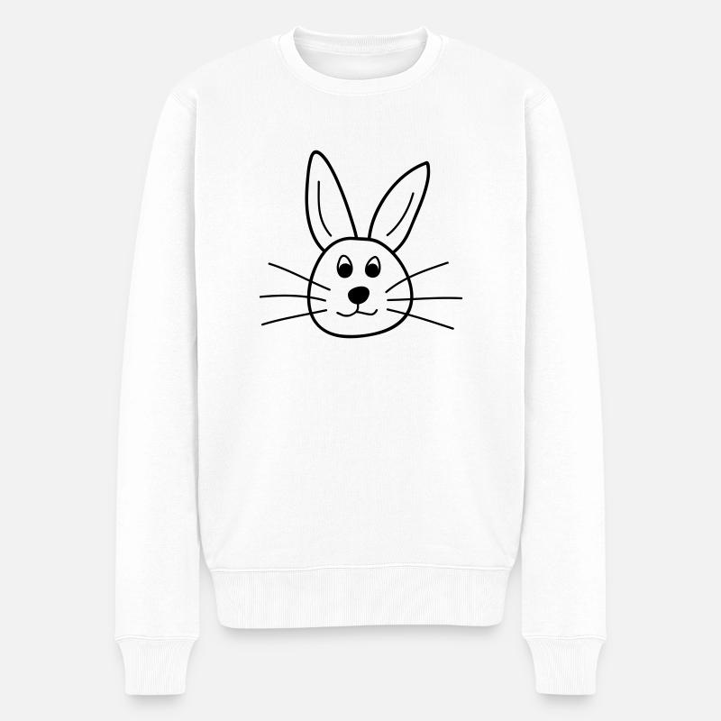 Hase - Männer Premium Bio Pullover - Weiß