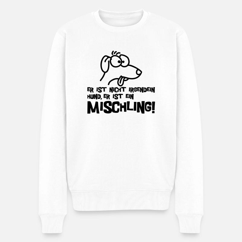 Mischling - Männer Premium Bio Pullover - Weiß
