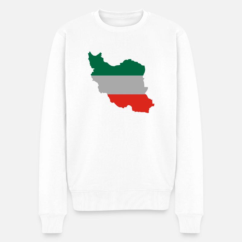 iran_flagg - Männer Premium Bio Pullover - Weiß