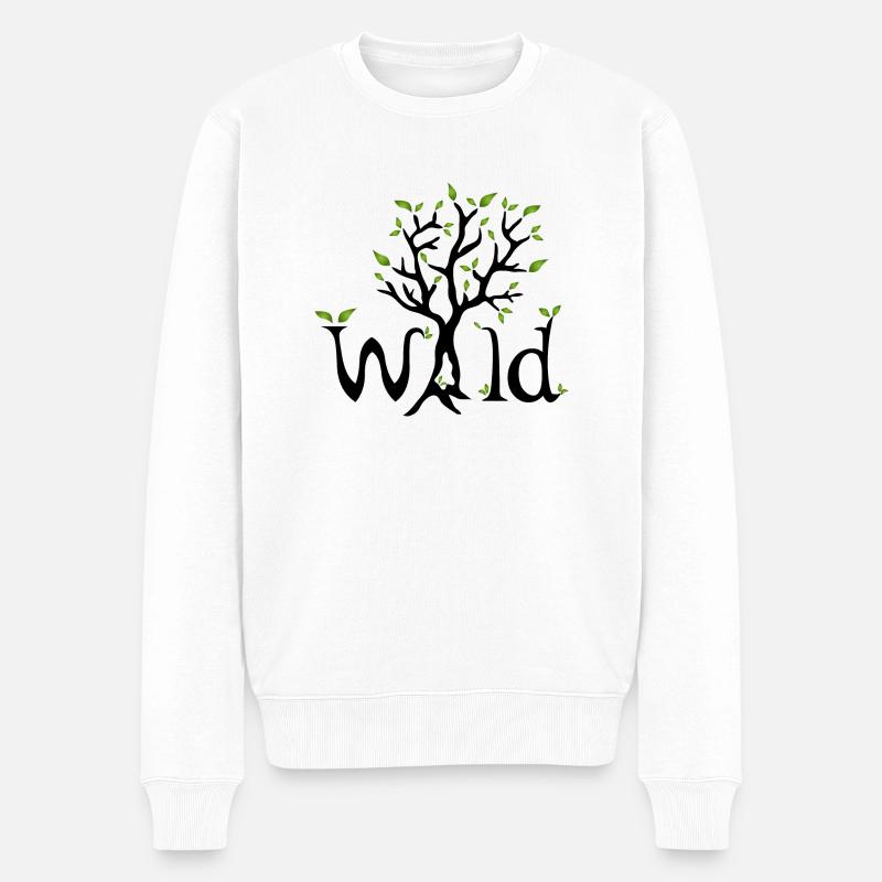 Wald Baum Natur Laub Geschenke Laub Blätter - Männer Premium Bio Pullover - Weiß